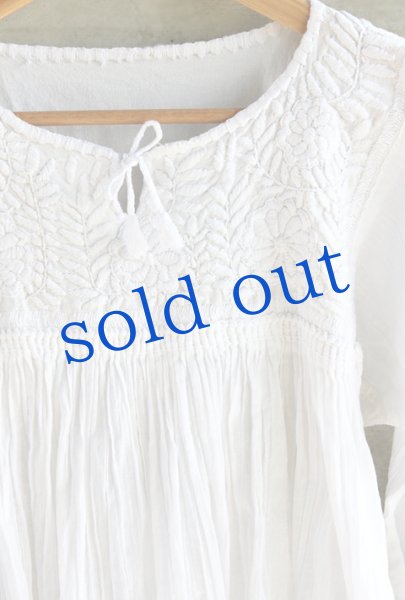 画像3: メキシコ刺繍長そでロングブラウス「チアパス」 (3)