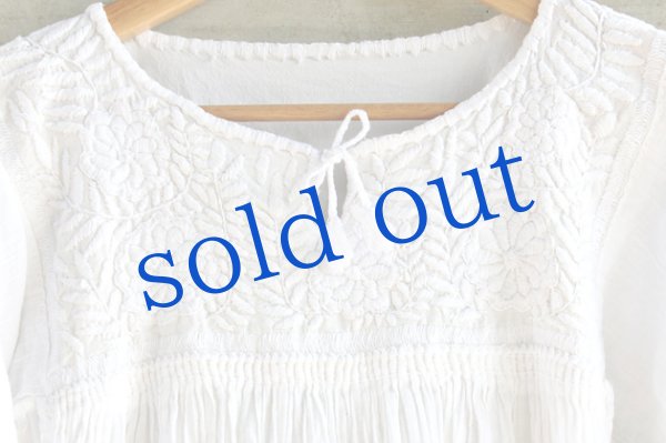 画像5: メキシコ刺繍長そでロングブラウス「チアパス」 (5)