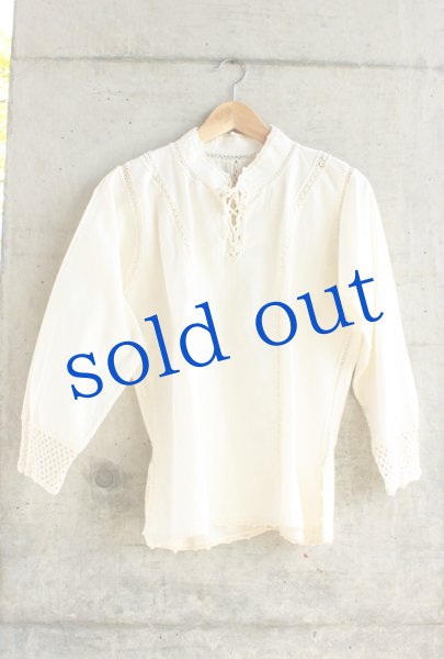 画像2: 手編みクロシェレースの長袖トップス (2)