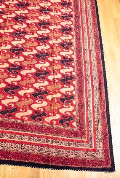 画像3: インドブロックプリントと刺し子刺繍のマルチカバー　 (3)