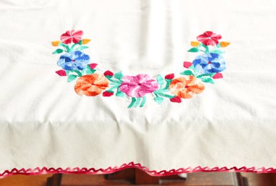 画像3: チアパスお花の刺繍マルチカバー　ショールにも　