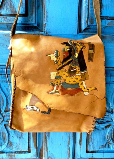 画像2: アステカ神話モチーフのレザーバッグ　