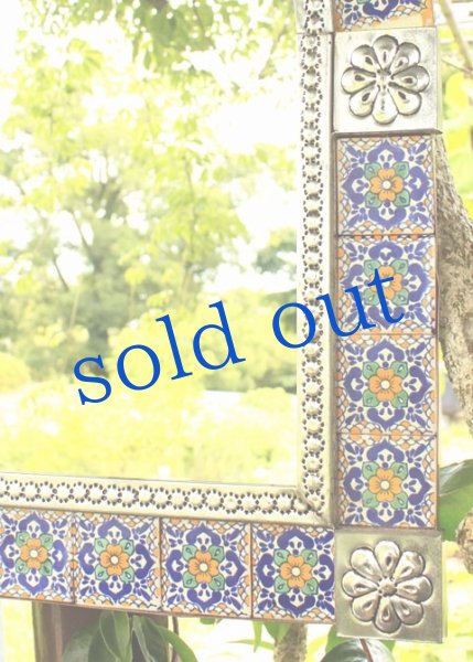 画像2: タラベラ焼タイルの鏡  (2)