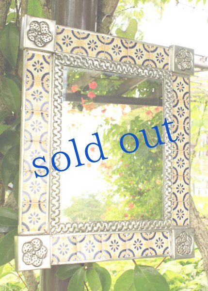 画像2: タラベラ焼タイルの鏡　 (2)