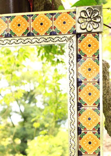 画像2: タラベラ焼タイルの鏡訳あり値下げ (2)