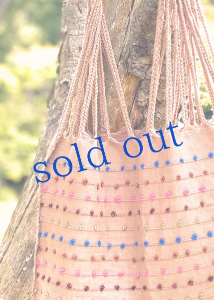 画像2: メキシコチアパス手織り生地のハンモックバッグ (2)