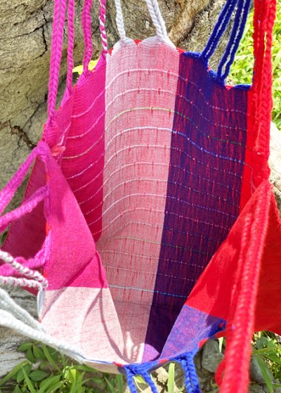 画像2: メキシコチアパス手織り生地のハンモックバッグ