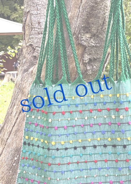 画像2: メキシコチアパス手織り生地のハンモックバッグ (2)