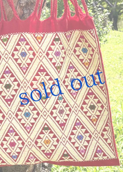 画像2: メキシコチアパス手織り生地のハンモックバッグ　 (2)