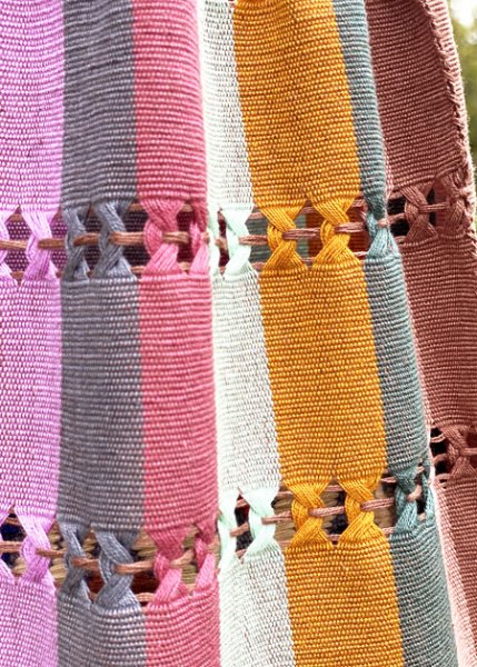 画像3: メキシコチアパス手織り生地のハンモックバッグ (3)