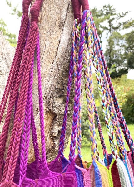 画像3: メキシコチアパス手織り生地のハンモックバッグ  (3)