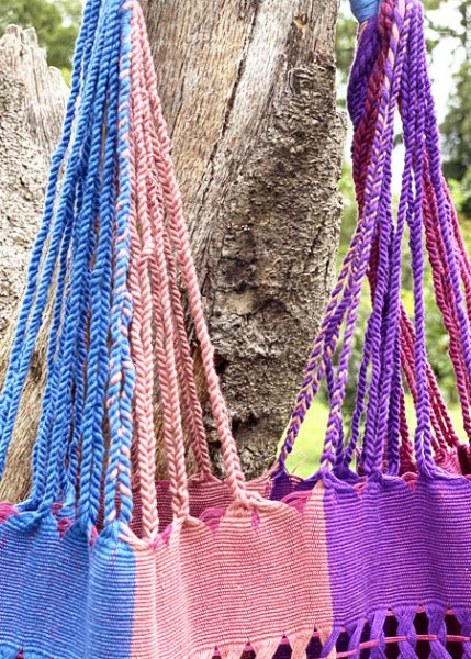 画像3: メキシコチアパス手織り生地のハンモックバッグ  (3)