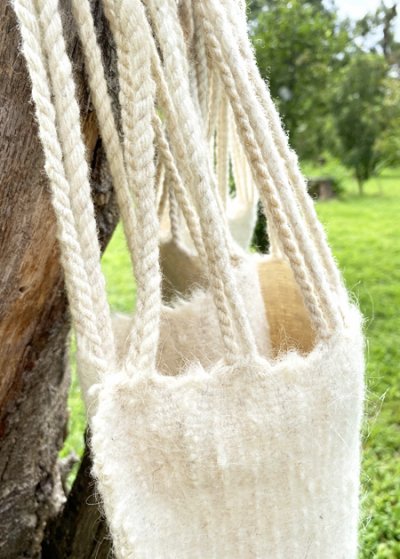 画像2: チャムラのウール手織り生地バッグ　