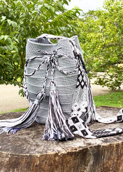 画像1: チアパス手編みバッグ