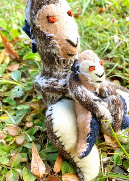 画像2: 手つむぎ・手織りウールのぬいぐるみ・アニマリート　 (2)