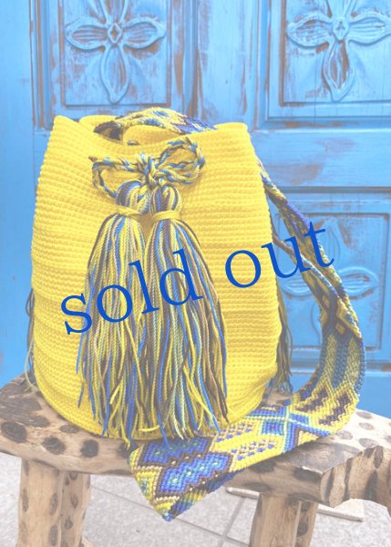 画像1: チアパス手編みバケツバッグ  (1)