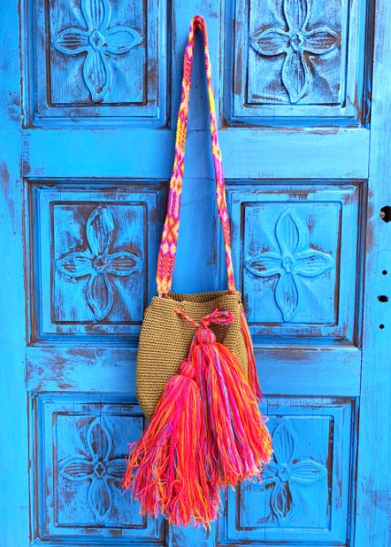 画像1: チアパス手編みバケツバッグ  (1)