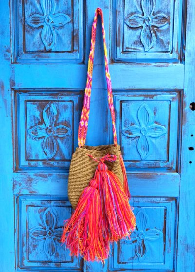 画像1: チアパス手編みバケツバッグ 