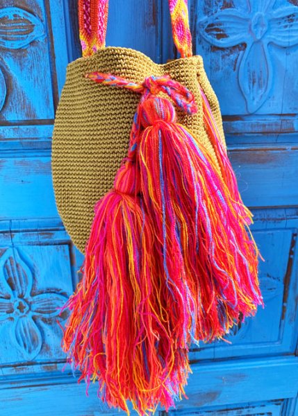 画像2: チアパス手編みバケツバッグ  (2)