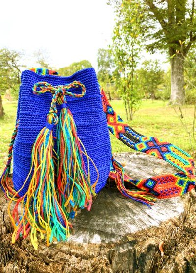 画像1: チアパス手編みバケツバッグ 