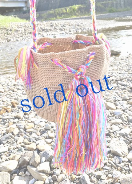 画像1: チアパス手編みバケツバッグ  (1)