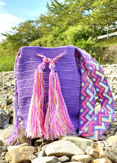 画像1: チアパス手編みバケツバッグ 