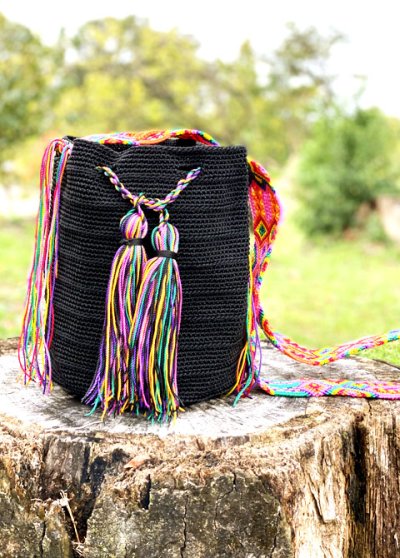 画像1: チアパス手編みバケツバッグ