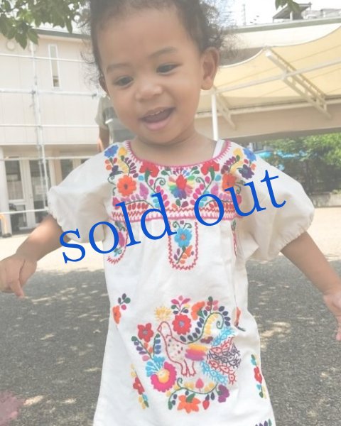 画像2: メキシコ刺繍のチュニック孔雀 (2)