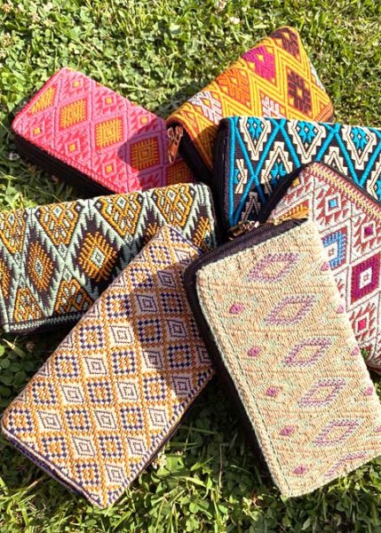 画像1: チアパスの手織生地長財布 (1)