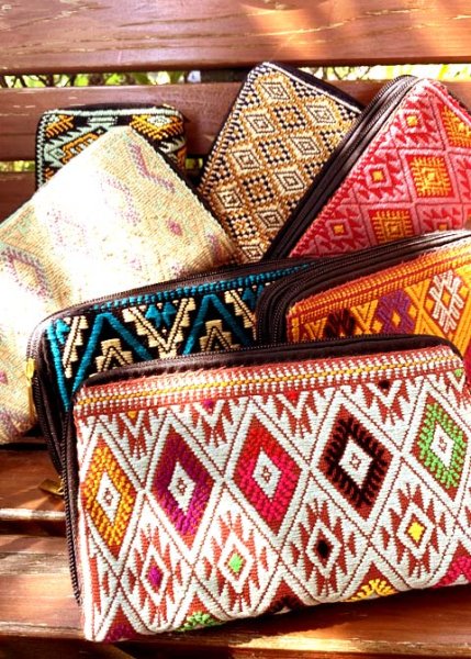 画像2: チアパスの手織生地長財布 (2)