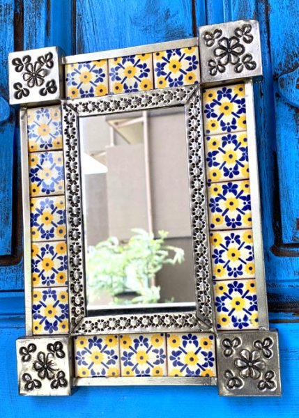 画像2: タラベラ焼タイルの鏡 (2)