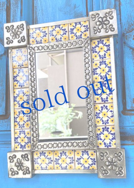 画像2: タラベラ焼タイルの鏡 (2)