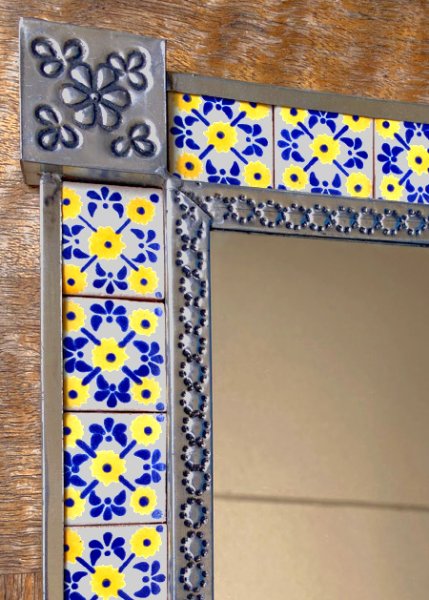 画像3: タラベラ焼タイルの鏡 (3)