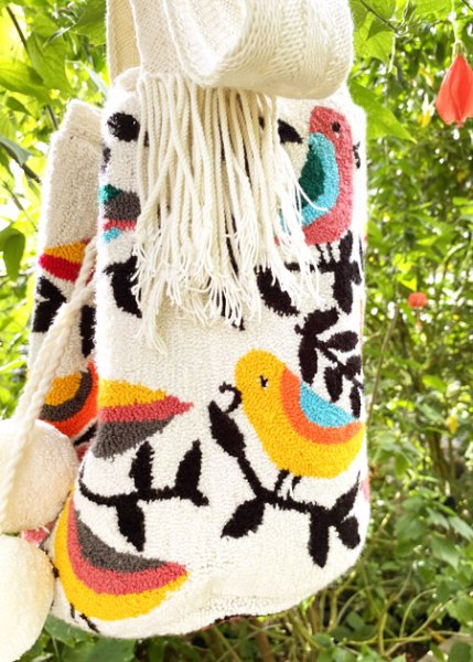 画像3: WAYUU族のパンチング刺繍バッグ (3)