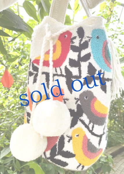 画像2: WAYUU族のパンチング刺繍バッグ (2)