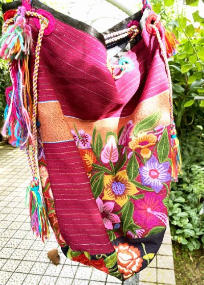 画像2: グアテマラ刺繍のチアパスバケツバッグ 　