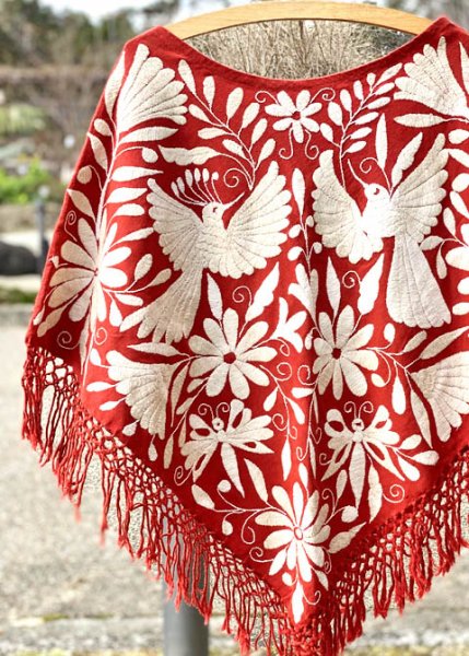 画像2: オトミ族手刺繍ポンチョ　 (2)