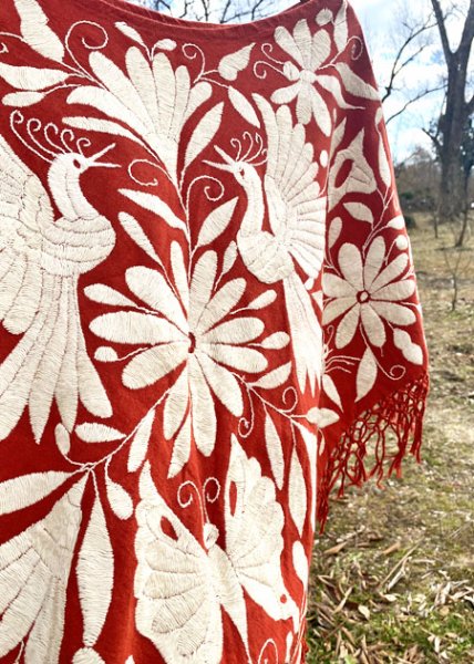 画像3: オトミ族手刺繍ポンチョ　 (3)