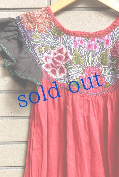 画像2: メキシコ刺繍のワンピース　 (2)