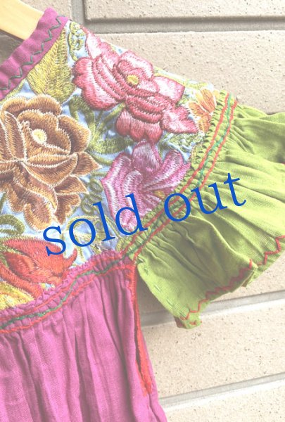 画像3: メキシコ刺繍のワンピース  (3)