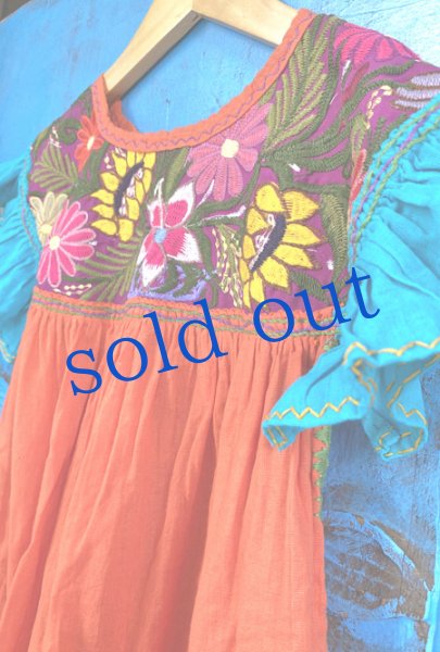 画像3: メキシコ刺繍のワンピース　 (3)