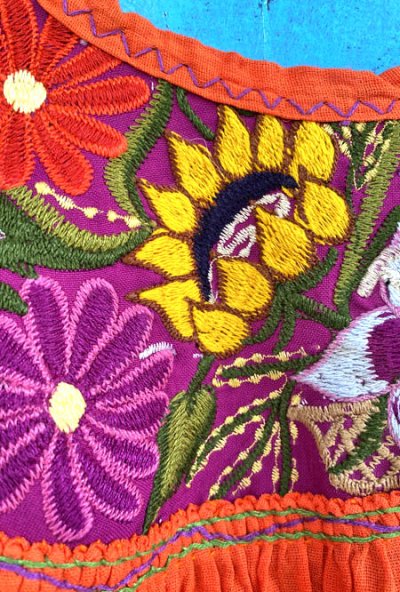 画像3: メキシコ刺繍のワンピース　