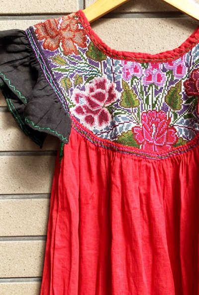 画像2: メキシコ刺繍のワンピース　