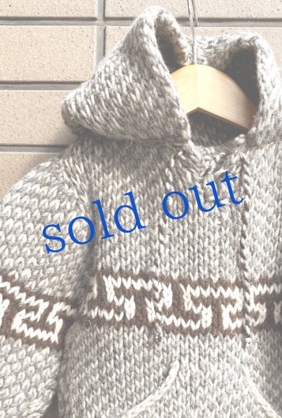 画像2: メキシコ手紬毛糸のフードニット (2)