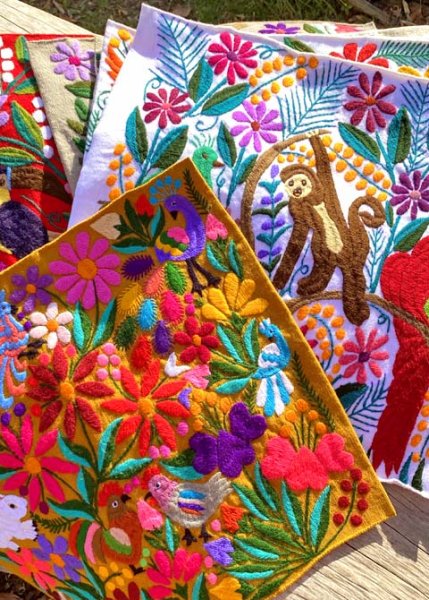 画像1: シナカンタン手織り生地と刺繍　 (1)