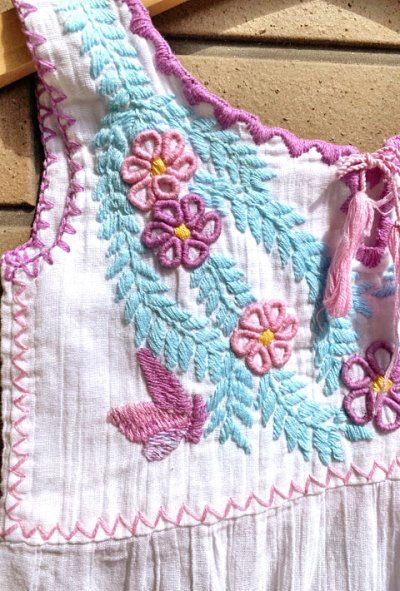 画像2: メキシコ刺繍のワンピース