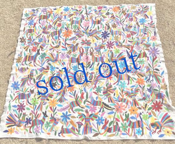 画像5: オトミの刺繍特大布マルチカバー (5)