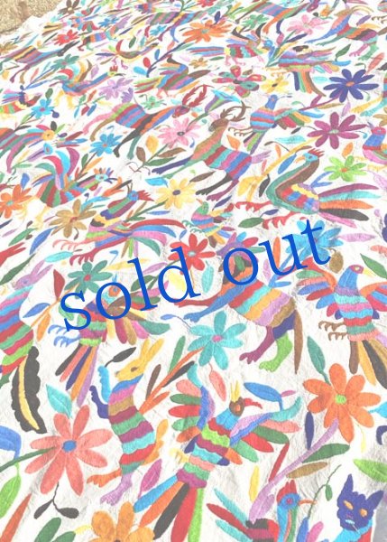 画像2: オトミの刺繍特大布マルチカバー (2)