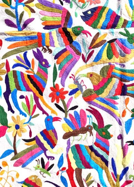 画像2: オトミの刺繍特大布マルチカバー (2)