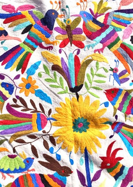 画像3: オトミの刺繍特大布マルチカバー (3)